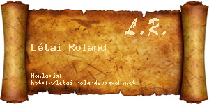 Létai Roland névjegykártya